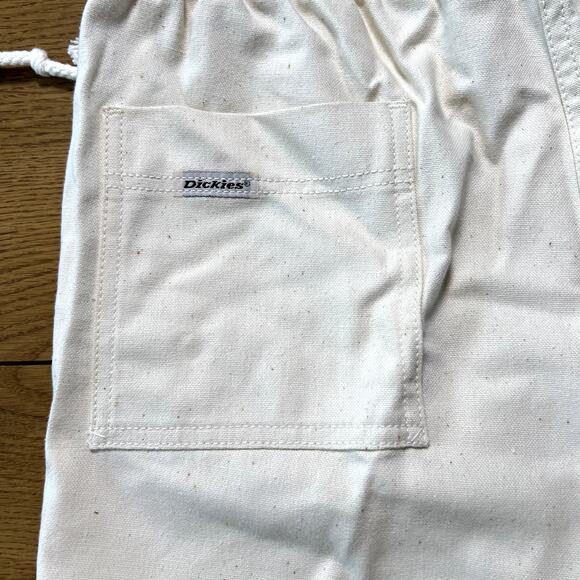 DICKIES Ivory Canvas Drawstring Shorts Womens 32 Skater Surfer‎ Summer - Picture 5 of 6